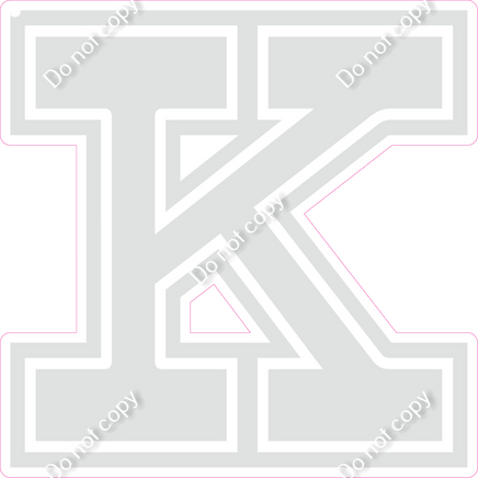 18" Greek Individual Flat Light Grey - Alphabet Pieces Kappa