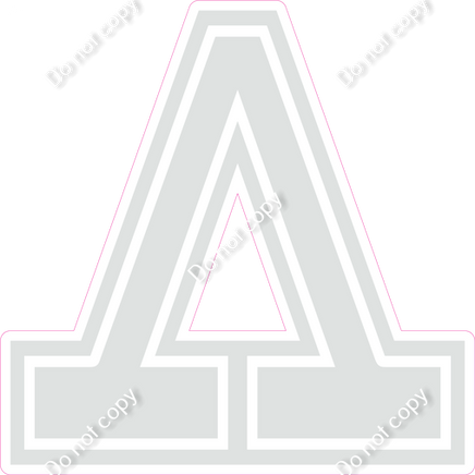 18" Greek Individual Flat Light Grey - Alphabet Pieces Lambda