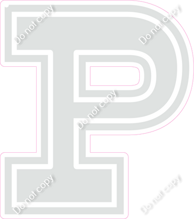 18" Greek Individual Flat Light Grey - Alphabet Pieces Rho