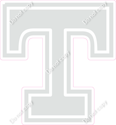 18" Greek Individual Flat Light Grey - Alphabet Pieces Tau