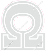 18" Greek Individual Flat Light Grey - Alphabet Pieces Omega