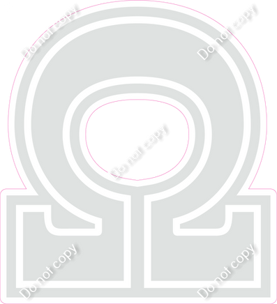 18" Greek Individual Flat Light Grey - Alphabet Pieces Omega