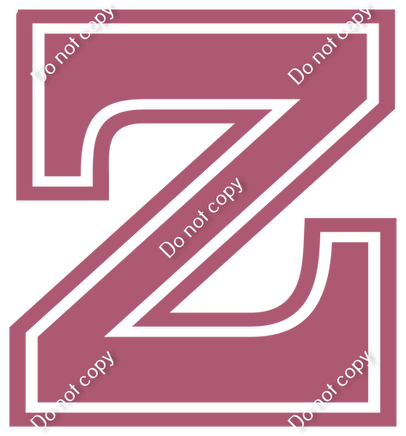 18" Greek Individual Flat Mauve - Alphabet Pieces Zeta