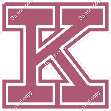 18" Greek Individual Flat Mauve - Alphabet Pieces Kappa