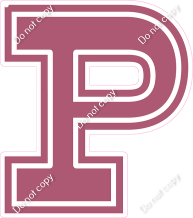 18" Greek Individual Flat Mauve - Alphabet Pieces Rho