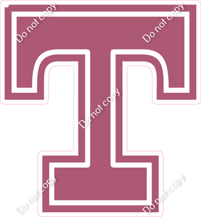 18" Greek Individual Flat Mauve - Alphabet Pieces Tau