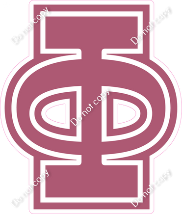 18" Greek Individual Flat Mauve - Alphabet Pieces Phi