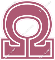 18" Greek Individual Flat Mauve - Alphabet Pieces Omega