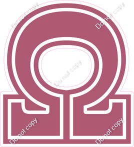 18" Greek Individual Flat Mauve - Alphabet Pieces Omega