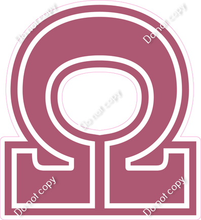 18" Greek Individual Flat Mauve - Alphabet Pieces Omega