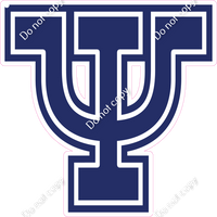 18" Greek Individual Flat Navy Blue - Alphabet Pieces Psi