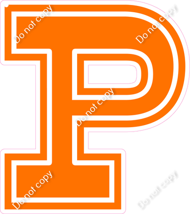 18" Greek Individual Flat Orange - Alphabet Pieces Rho
