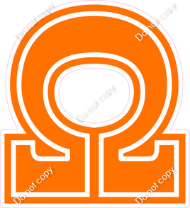 18" Greek Individual Flat Orange - Alphabet Pieces Omega