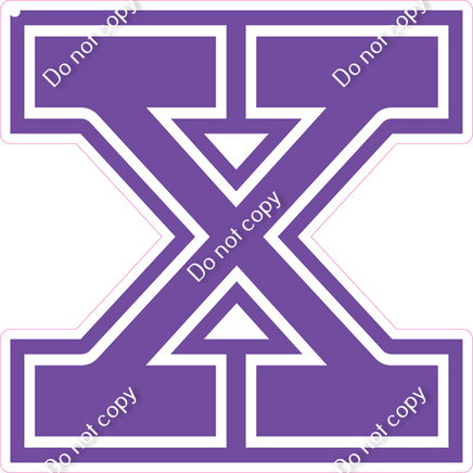 18" Greek Individual Flat Purple - Alphabet Pieces Chi