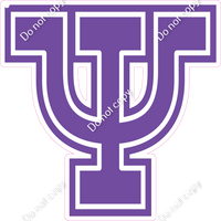 18" Greek Individual Flat Purple - Alphabet Pieces Psi