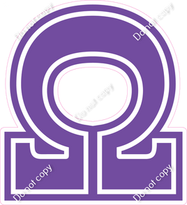 18" Greek Individual Flat Purple - Alphabet Pieces Omega
