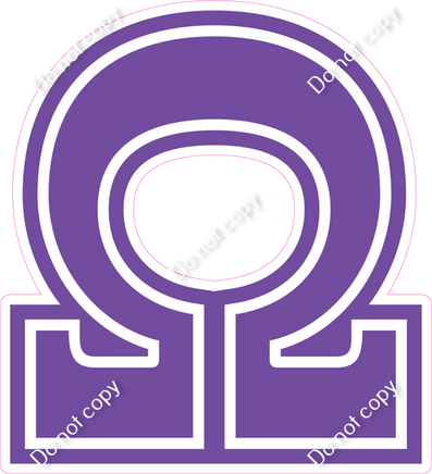 18" Greek Individual Flat Purple - Alphabet Pieces Omega