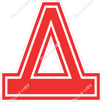 18" Greek Individual Flat Red - Alphabet Pieces Delta