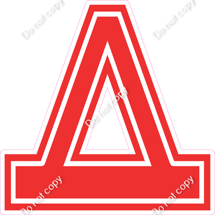 18" Greek Individual Flat Red - Alphabet Pieces Delta