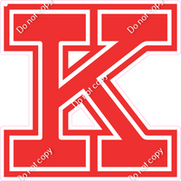 18" Greek Individual Flat Red - Alphabet Pieces Kappa
