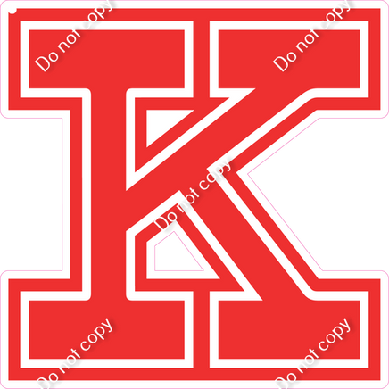 18" Greek Individual Flat Red - Alphabet Pieces Kappa