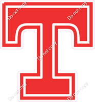 18" Greek Individual Flat Red - Alphabet Pieces Tau
