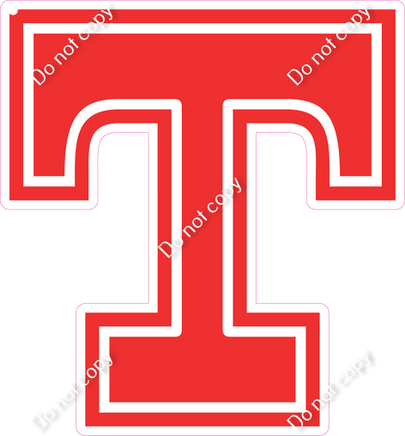 18" Greek Individual Flat Red - Alphabet Pieces Tau