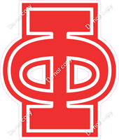18" Greek Individual Flat Red - Alphabet Pieces Phi