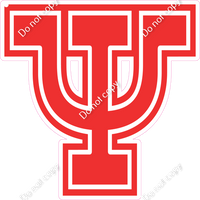18" Greek Individual Flat Red - Alphabet Pieces Psi