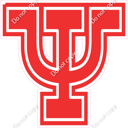 18" Greek Individual Flat Red - Alphabet Pieces Psi