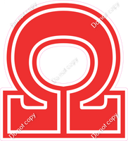 18" Greek Individual Flat Red - Alphabet Pieces Omega
