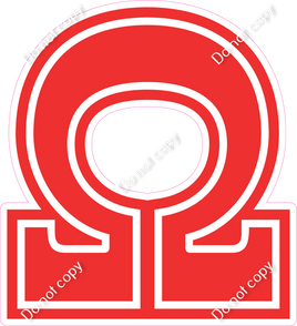 18" Greek Individual Flat Red - Alphabet Pieces Omega