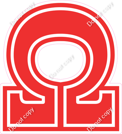 18" Greek Individual Flat Red - Alphabet Pieces Omega