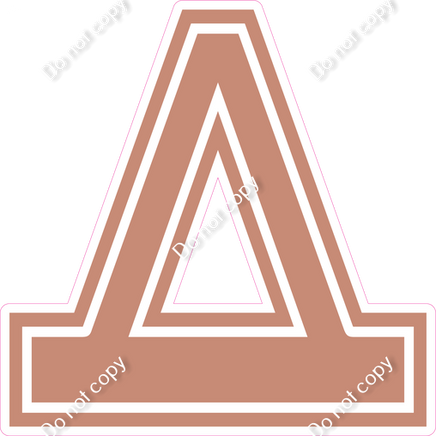 18" Greek Individual Flat Rose Gold - Alphabet Pieces Delta
