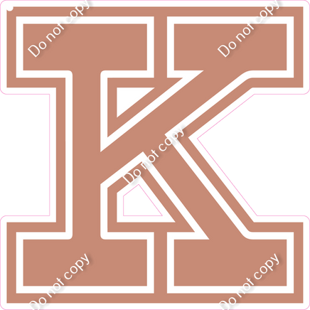 18" Greek Individual Flat Rose Gold - Alphabet Pieces Kappa