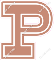 18" Greek Individual Flat Rose Gold - Alphabet Pieces Rho