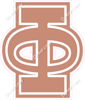 18" Greek Individual Flat Rose Gold - Alphabet Pieces Phi