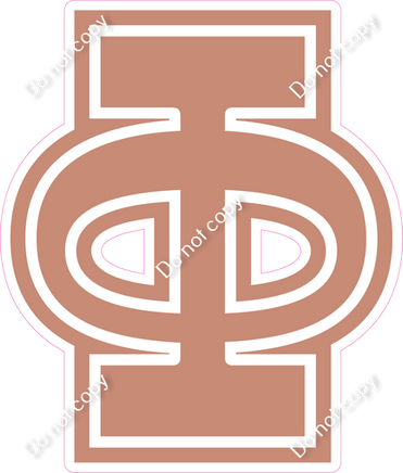 18" Greek Individual Flat Rose Gold - Alphabet Pieces Phi