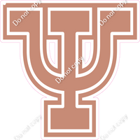 18" Greek Individual Flat Rose Gold - Alphabet Pieces Psi