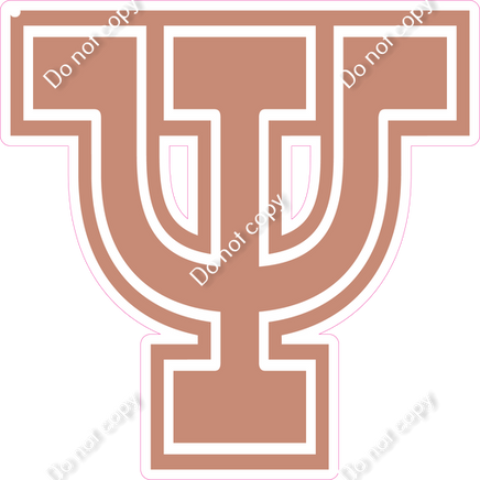 18" Greek Individual Flat Rose Gold - Alphabet Pieces Psi