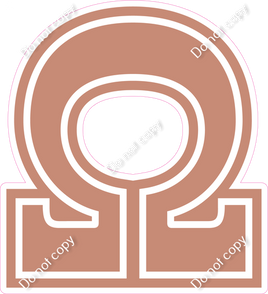 18" Greek Individual Flat Rose Gold - Alphabet Pieces Omega