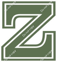 18" Greek Individual Flat Sage - Alphabet Pieces Zeta