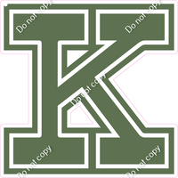 18" Greek Individual Flat Sage - Alphabet Pieces Kappa