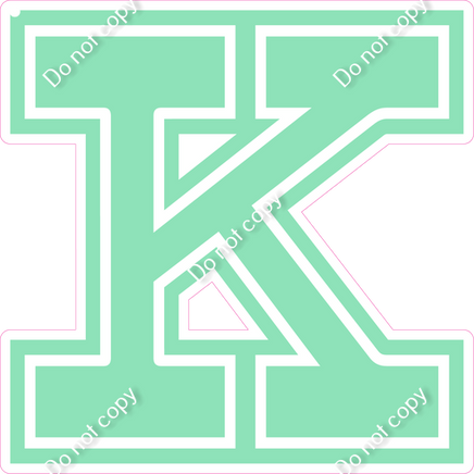 18" Greek Individual Flat Sea Foam - Alphabet Pieces Kappa