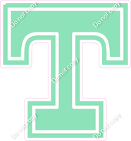 18" Greek Individual Flat Sea Foam - Alphabet Pieces Tau