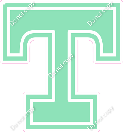 18" Greek Individual Flat Sea Foam - Alphabet Pieces Tau