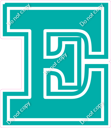 18" Greek Individual Flat Teal - Alphabet Pieces Epsilon