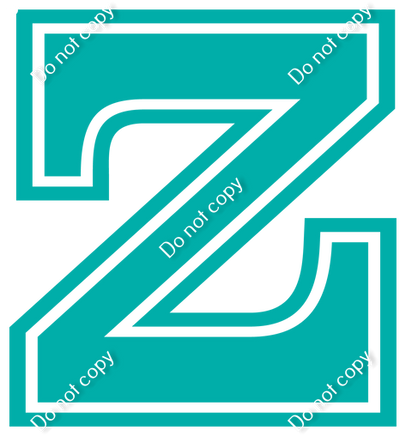18" Greek Individual Flat Teal - Alphabet Pieces Zeta