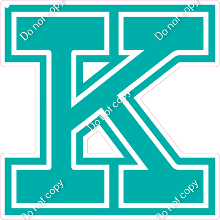 18" Greek Individual Flat Teal - Alphabet Pieces Kappa