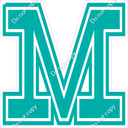 18" Greek Individual Flat Teal - Alphabet Pieces Mu